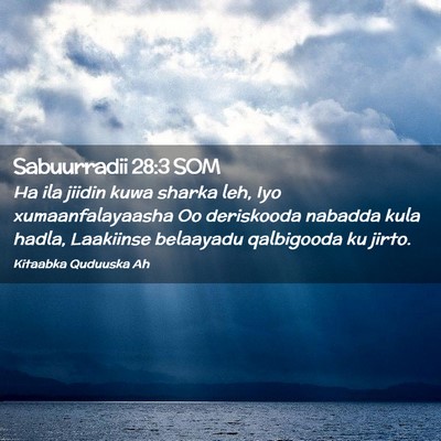 Picture 02 - Sabuurradii 28:3 SOM - Ha ila jiidin kuwa sharka leh, Iyo - Bible Verse Picture