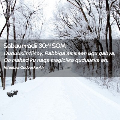 Picture 02 - Sabuurradii 30:4 SOM - Quduusiintiisoy, Rabbiga ammaan ugu gabya, Oo - Bible Verse Picture