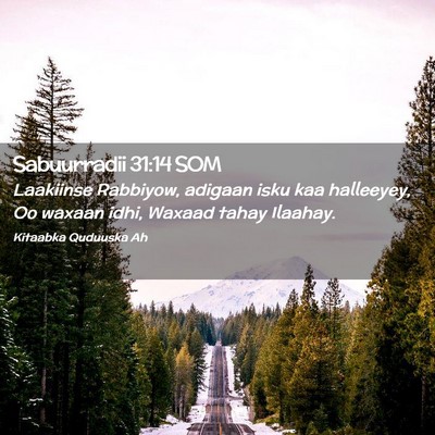 Picture 02 - Sabuurradii 31:14 SOM - Laakiinse Rabbiyow, adigaan isku kaa halleeyey, - Bible Verse Picture