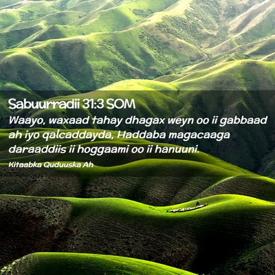 Picture 02 - Sabuurradii 31:3 SOM - Waayo, waxaad tahay dhagax weyn oo ii gabbaad ah - Bible Verse Picture