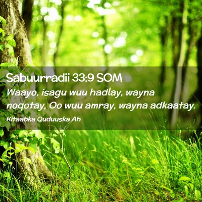 Picture 02 - Sabuurradii 33:9 SOM - Waayo, isagu wuu hadlay, wayna noqotay, Oo wuu - Bible Verse Picture