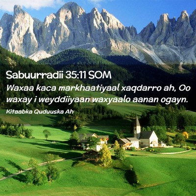 Picture 02 - Sabuurradii 35:11 SOM - Waxaa kaca markhaatiyaal xaqdarro ah, Oo waxay i - Bible Verse Picture
