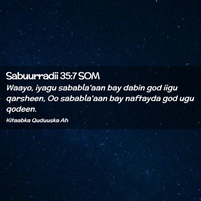 Picture 02 - Sabuurradii 35:7 SOM - Waayo, iyagu sababla'aan bay dabin god iigu - Bible Verse Picture