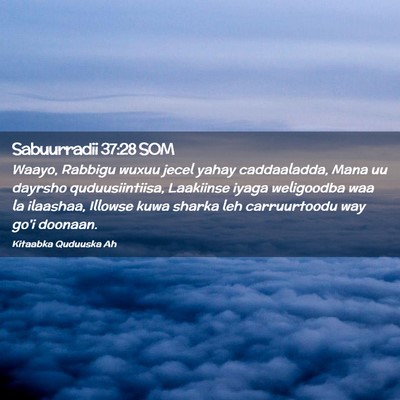 Picture 02 - Sabuurradii 37:28 SOM - Waayo, Rabbigu wuxuu jecel yahay caddaaladda, - Bible Verse Picture
