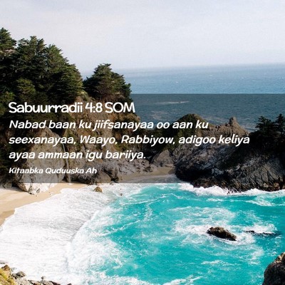 Picture 02 - Sabuurradii 4:8 SOM - Nabad baan ku jiifsanayaa oo aan ku seexanayaa, - Bible Verse Picture