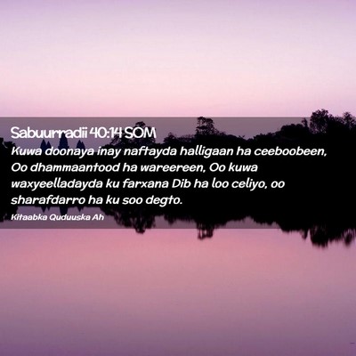 Picture 02 - Sabuurradii 40:14 SOM - Kuwa doonaya inay naftayda halligaan ha - Bible Verse Picture