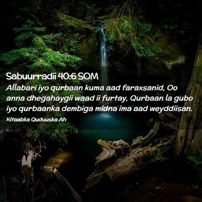 Picture 02 - Sabuurradii 40:6 SOM - Allabari iyo qurbaan kuma aad faraxsanid, Oo anna - Bible Verse Picture