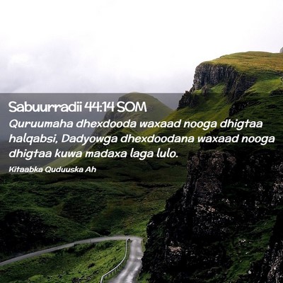 Picture 02 - Sabuurradii 44:14 SOM - Quruumaha dhexdooda waxaad nooga dhigtaa - Bible Verse Picture