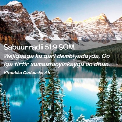Picture 02 - Sabuurradii 51:9 SOM - Wejigaaga ka qari dembiyadayda, Oo iga tirtir - Bible Verse Picture