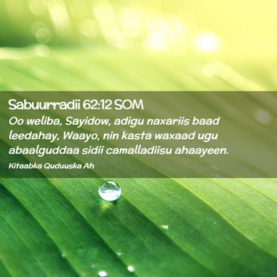 Picture 02 - Sabuurradii 62:12 SOM - Oo weliba, Sayidow, adigu naxariis baad leedahay, - Bible Verse Picture
