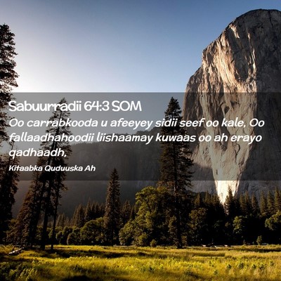 Picture 02 - Sabuurradii 64:3 SOM - Oo carrabkooda u afeeyey sidii seef oo kale, Oo - Bible Verse Picture