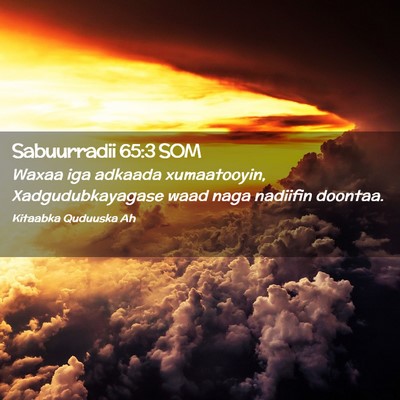 Picture 02 - Sabuurradii 65:3 SOM - Waxaa iga adkaada xumaatooyin, Xadgudubkayagase - Bible Verse Picture