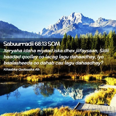 Picture 02 - Sabuurradii 68:13 SOM - Xeryaha idaha miyaad iska dhex jiifaysaan, Sidii - Bible Verse Picture