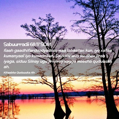 Picture 02 - Sabuurradii 68:17 SOM - Ilaah gaadhifardoodyadiisu waa labaatan kun, iyo - Bible Verse Picture