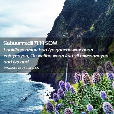 Picture 02 - Sabuurradii 71:14 SOM - Laakiinse anigu had iyo goorba wax baan - Bible Verse Picture