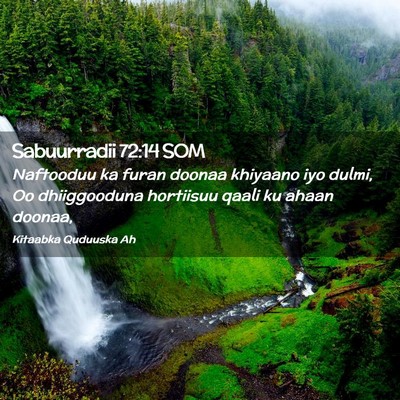 Picture 02 - Sabuurradii 72:14 SOM - Naftooduu ka furan doonaa khiyaano iyo dulmi, Oo - Bible Verse Picture