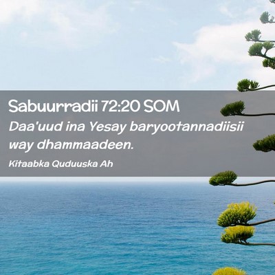 Picture 02 - Sabuurradii 72:20 SOM - Daa'uud ina Yesay baryootannadiisii way - Bible Verse Picture