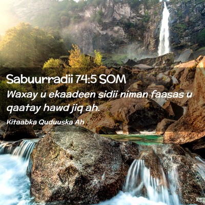 Picture 02 - Sabuurradii 74:5 SOM - Waxay u ekaadeen sidii niman faasas u qaatay hawd - Bible Verse Picture