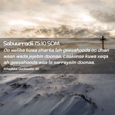 Picture 02 - Sabuurradii 75:10 SOM - Oo weliba kuwa sharka leh geesahooda oo dhan waan - Bible Verse Picture