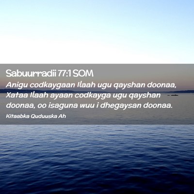 Picture 02 - Sabuurradii 77:1 SOM - Anigu codkaygaan Ilaah ugu qayshan doonaa, Xataa - Bible Verse Picture