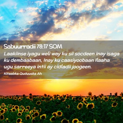 Picture 02 - Sabuurradii 78:17 SOM - Laakiinse iyagu weli way ku sii socdeen inay - Bible Verse Picture