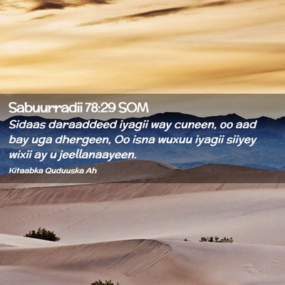 Picture 02 - Sabuurradii 78:29 SOM - Sidaas daraaddeed iyagii way cuneen, oo aad bay - Bible Verse Picture