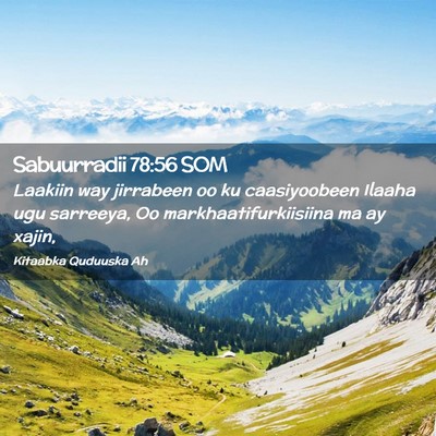 Picture 02 - Sabuurradii 78:56 SOM - Laakiin way jirrabeen oo ku caasiyoobeen Ilaaha - Bible Verse Picture