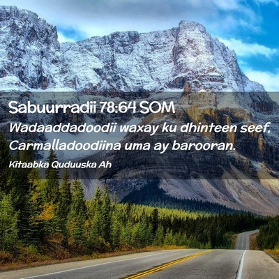 Picture 02 - Sabuurradii 78:64 SOM - Wadaaddadoodii waxay ku dhinteen seef, - Bible Verse Picture
