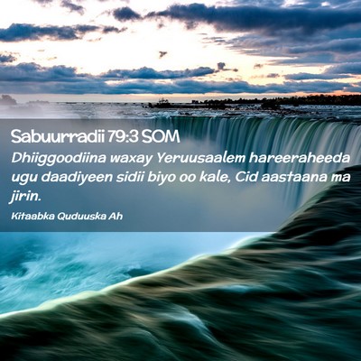Picture 02 - Sabuurradii 79:3 SOM - Dhiiggoodiina waxay Yeruusaalem hareeraheeda ugu - Bible Verse Picture