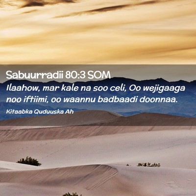 Picture 02 - Sabuurradii 80:3 SOM - Ilaahow, mar kale na soo celi, Oo wejigaaga noo - Bible Verse Picture