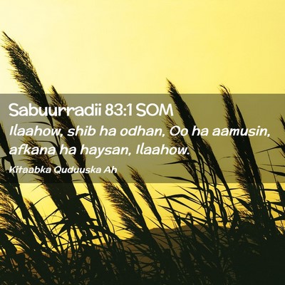 Picture 02 - Sabuurradii 83:1 SOM - Ilaahow, shib ha odhan, Oo ha aamusin, afkana ha - Bible Verse Picture