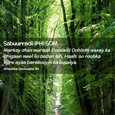 Picture 02 - Sabuurradii 84:6 SOM - Markay dhex maraan Dooxadii Oohinta waxay ka - Bible Verse Picture