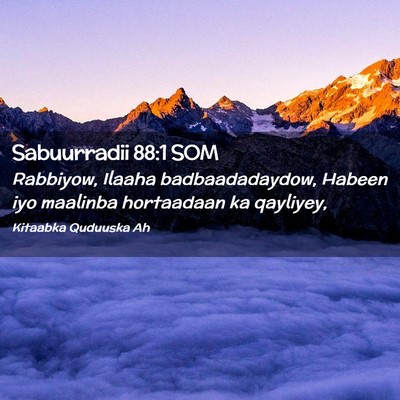 Picture 02 - Sabuurradii 88:1 SOM - Rabbiyow, Ilaaha badbaadadaydow, Habeen iyo - Bible Verse Picture