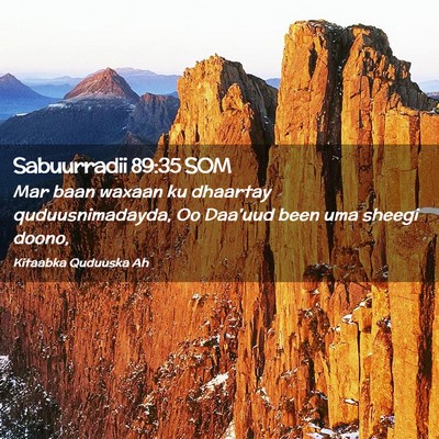 Picture 02 - Sabuurradii 89:35 SOM - Mar baan waxaan ku dhaartay quduusnimadayda, Oo - Bible Verse Picture