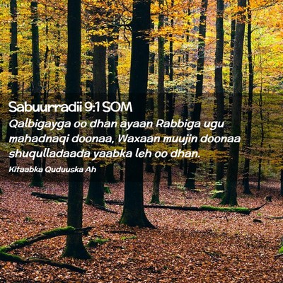 Picture 02 - Sabuurradii 9:1 SOM - Qalbigayga oo dhan ayaan Rabbiga ugu mahadnaqi - Bible Verse Picture