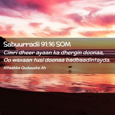 Picture 02 - Sabuurradii 91:16 SOM - Cimri dheer ayaan ka dhergin doonaa, Oo waxaan - Bible Verse Picture