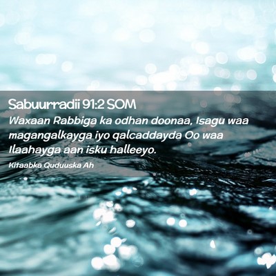 Picture 02 - Sabuurradii 91:2 SOM - Waxaan Rabbiga ka odhan doonaa, Isagu waa - Bible Verse Picture
