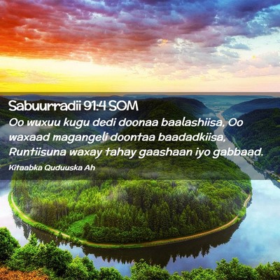 Picture 02 - Sabuurradii 91:4 SOM - Oo wuxuu kugu dedi doonaa baalashiisa, Oo waxaad - Bible Verse Picture