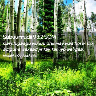 Picture 02 - Sabuurradii 93:2 SOM - Carshigaagu wuxuu dhismay waa hore, Oo adiguna - Bible Verse Picture