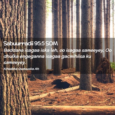 Picture 02 - Sabuurradii 95:5 SOM - Baddana isagaa iska leh, oo isagaa sameeyey, Oo - Bible Verse Picture