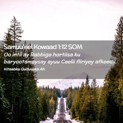 Picture 02 - Samuu'eel Kowaad 1:12 SOM - Oo intii ay Rabbiga hortiisa ku baryootamaysay - Bible Verse Picture