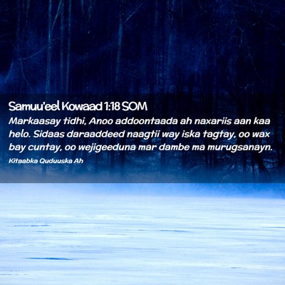 Picture 02 - Samuu'eel Kowaad 1:18 SOM - Markaasay tidhi, Anoo addoontaada ah naxariis aan - Bible Verse Picture
