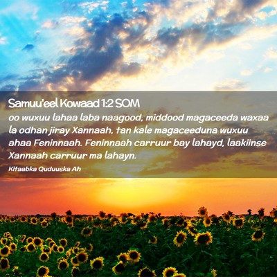 Picture 02 - Samuu'eel Kowaad 1:2 SOM - oo wuxuu lahaa laba naagood, middood magaceeda - Bible Verse Picture