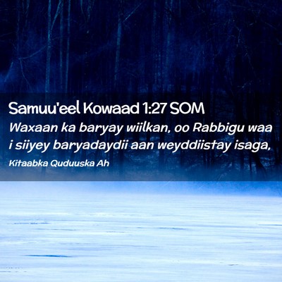 Picture 02 - Samuu'eel Kowaad 1:27 SOM - Waxaan ka baryay wiilkan, oo Rabbigu waa i siiyey - Bible Verse Picture