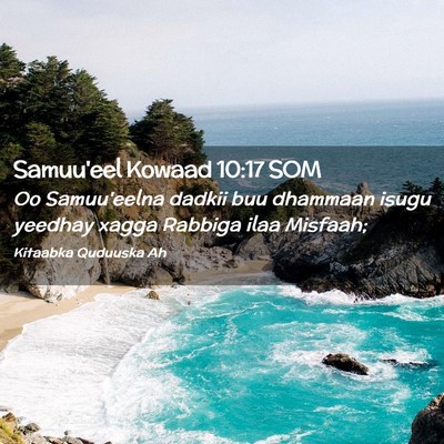Picture 02 - Samuu'eel Kowaad 10:17 SOM - Oo Samuu'eelna dadkii buu dhammaan isugu yeedhay - Bible Verse Picture