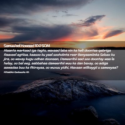 Picture 02 - Samuu'eel Kowaad 10:2 SOM - Maanta markaad iga tagto, waxaad laba nin ka heli - Bible Verse Picture