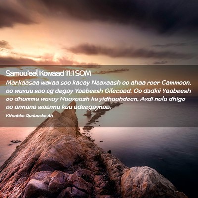Picture 02 - Samuu'eel Kowaad 11:1 SOM - Markaasaa waxaa soo kacay Naaxaash oo ahaa reer - Bible Verse Picture