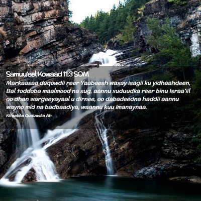 Picture 02 - Samuu'eel Kowaad 11:3 SOM - Markaasaa duqowdii reer Yaabeesh waxay isagii ku - Bible Verse Picture
