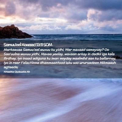 Picture 02 - Samuu'eel Kowaad 13:11 SOM - Markaasaa Samuu'eel wuxuu ku yidhi, War maxaad - Bible Verse Picture