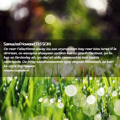 Picture 02 - Samuu'eel Kowaad 13:5 SOM - Oo reer Falastiinna waxay isu soo urursadeen inay - Bible Verse Picture